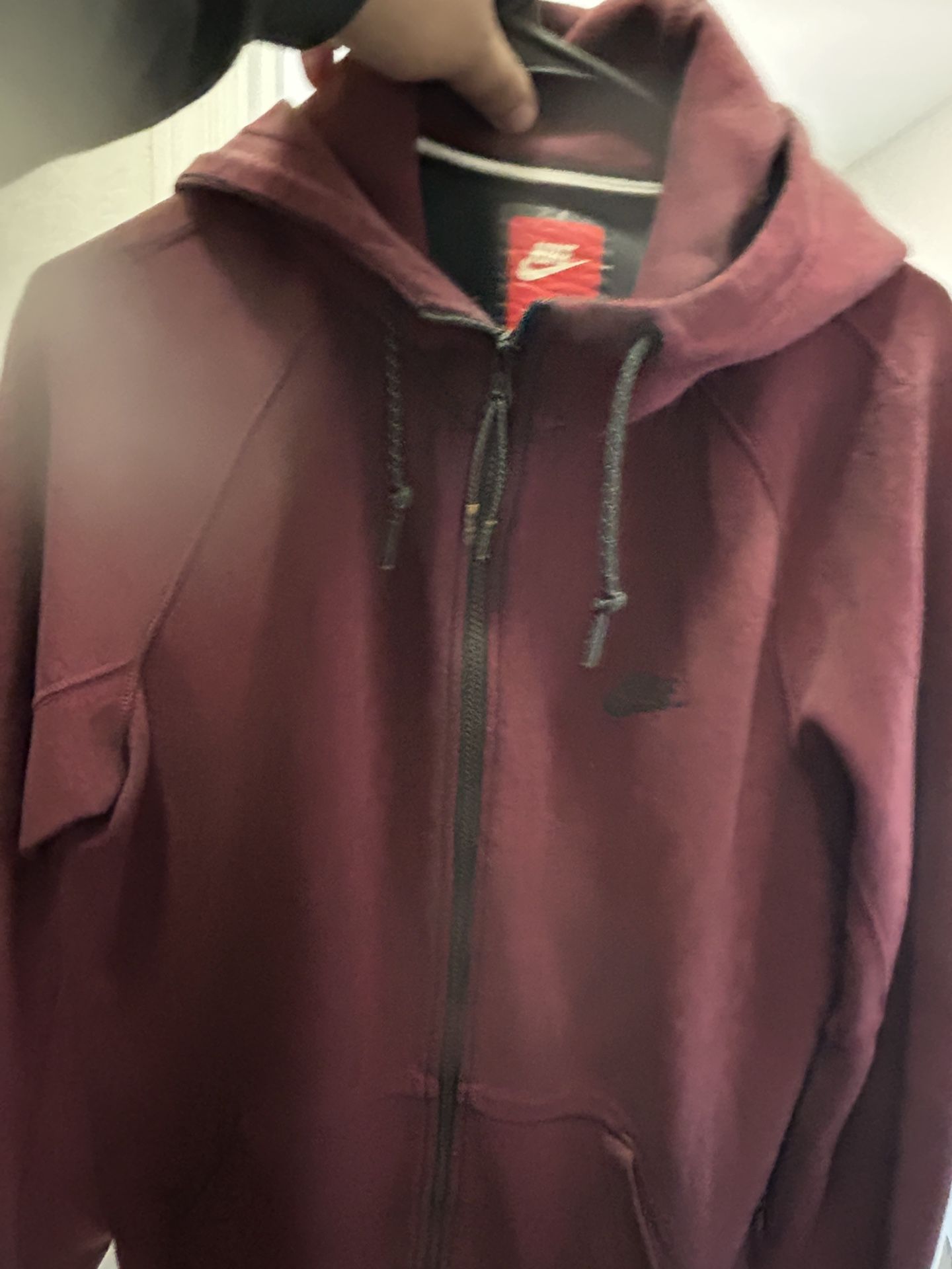 Maroon Nike Tech Zip Up Jacket