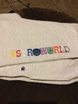 Travis Scott Champion Astroworld Joggers Grey SIZE L for Sale in ...