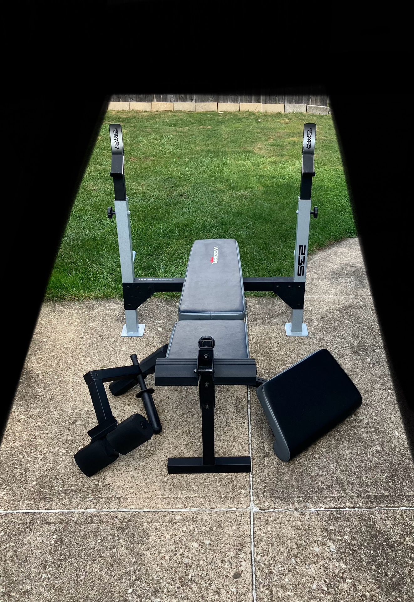 Weight Bench press adjustable incline for Olympic 2” barbell bar weights plate Weider Pro Power Catch plates