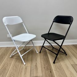 NEW Folding chairs $14 Each✅rivets, No Screws⚪️white and 🖤black