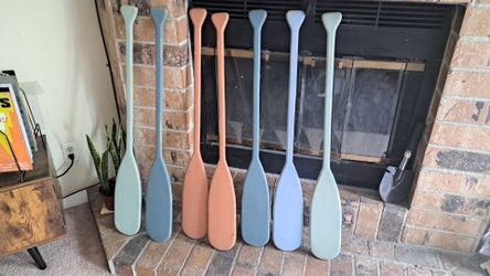 7 Decorative Wooden Canoe Paddles – Coastal Wall Decor – $120, Not Firm on Price, Open to Fair offer