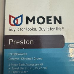 Moen Six Piece, Chrome Bathroom Accessory Kit