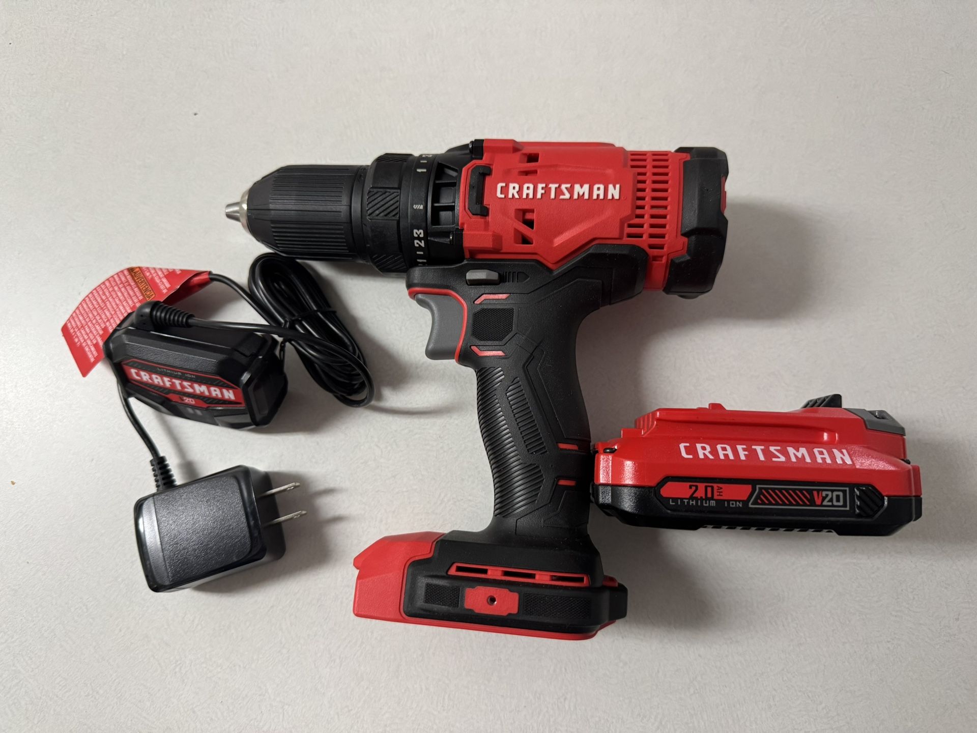 CRAFTSMAN V20 Cordless Drill/Driver Kit, 1/2 inch, Battery and Charger Included
