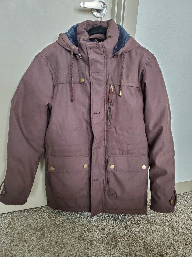 New Men's Small Medium Hawke Co Jacket Coat Parka Winter Brown
