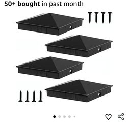 5042: New 4pk 8" x 8" Heavy Duty Aluminum Post Caps Matte Finish Powder Coated Surface
for True 8" x 8" Wood Post or True 7.5" x 7.5" Wood Post(with S