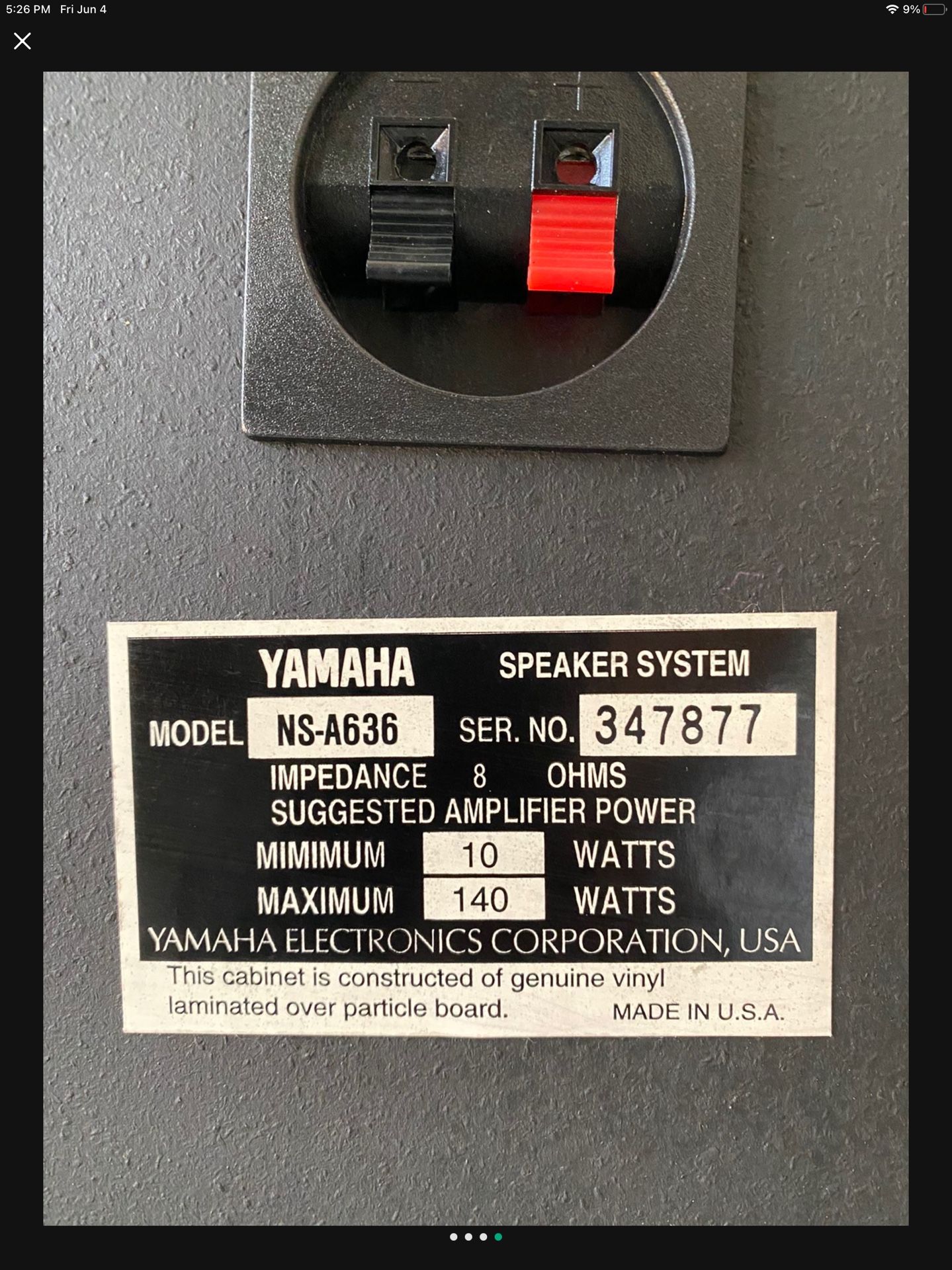 Pair Of Yamaha NSA636 3 Way Bookshelf Speakers for Sale in Las Vegas