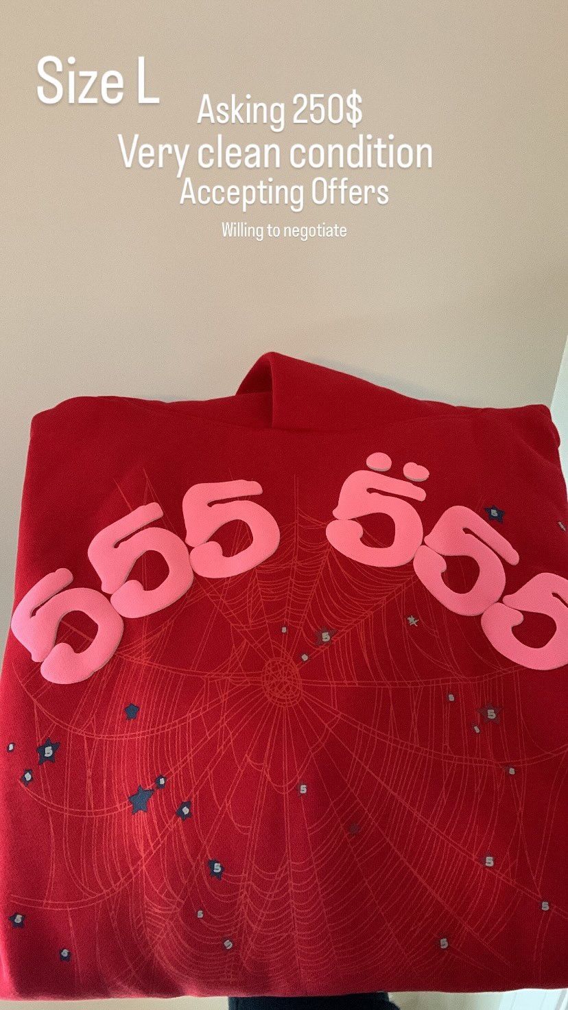 Brand New 555 Red Angel Sp5der Hoodie 