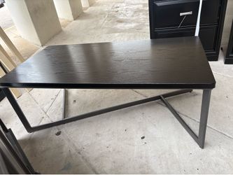 Modern Dark Wood  coffee table  with Metal Frame