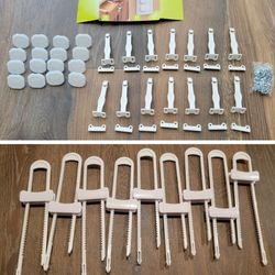 37 PCS Sliding Cabinet Locks, Latches, and Outlet Covers for Babyproofing