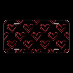 License Plate Novelty Car Front Pattern Transparent Heart Hearts