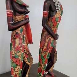 25" African Zulu Statues