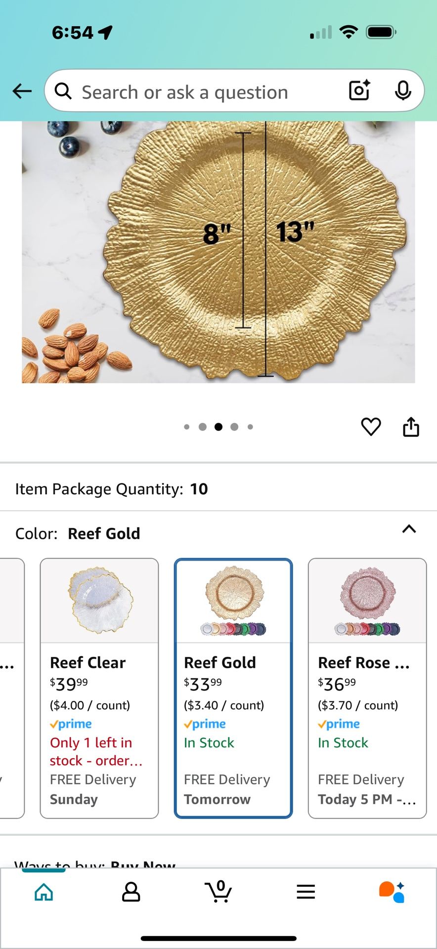 Gold Reef Charger Plates