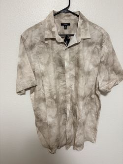 New Alfani Tan Deseret Abstract Button Up With Tags Size Large