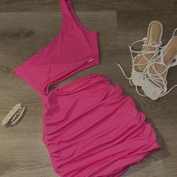 Pink One Strap BodyCon Dress🤩