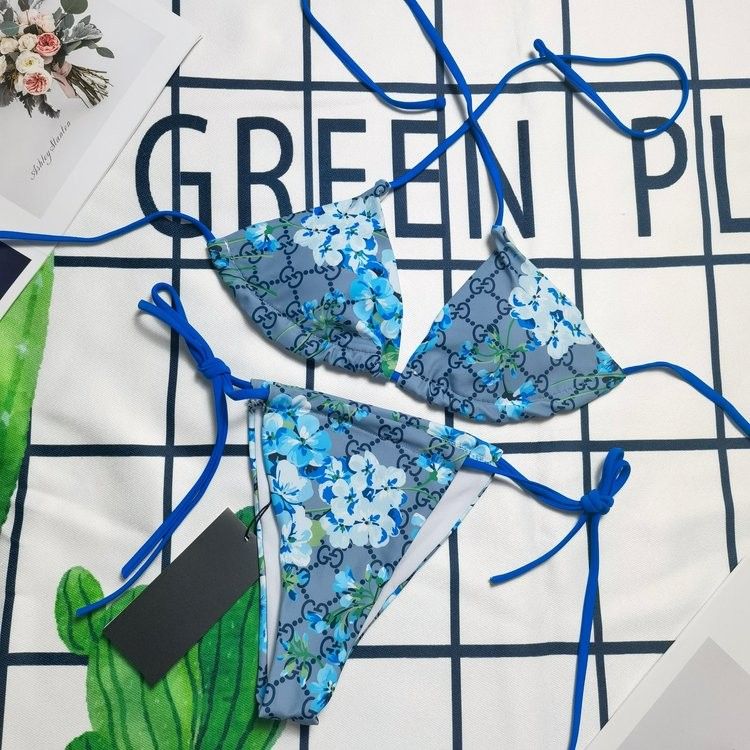 GG Bloom Blue 2PC Bikini Set 👉Swipe Slide See Photos