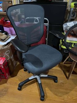 Mid-Back Dark Gray Mesh Multifunction Executive Swivel Ergonomic Office Chair with Adjustable Arms