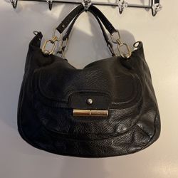 Coach Black Satchel Leather Handbag Great Condition 