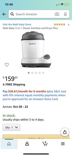 Wabi baby (electric) steam sterilizer and dryer