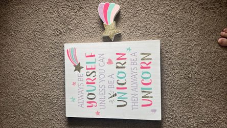 Girls unicorn wall decor pair