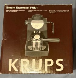 Krups Allegro FND1 4-Cup Steam Espresso Machine Cappuccino Latte Maker New Open