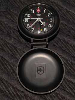Swiss Army Travel Alarm Clock Black