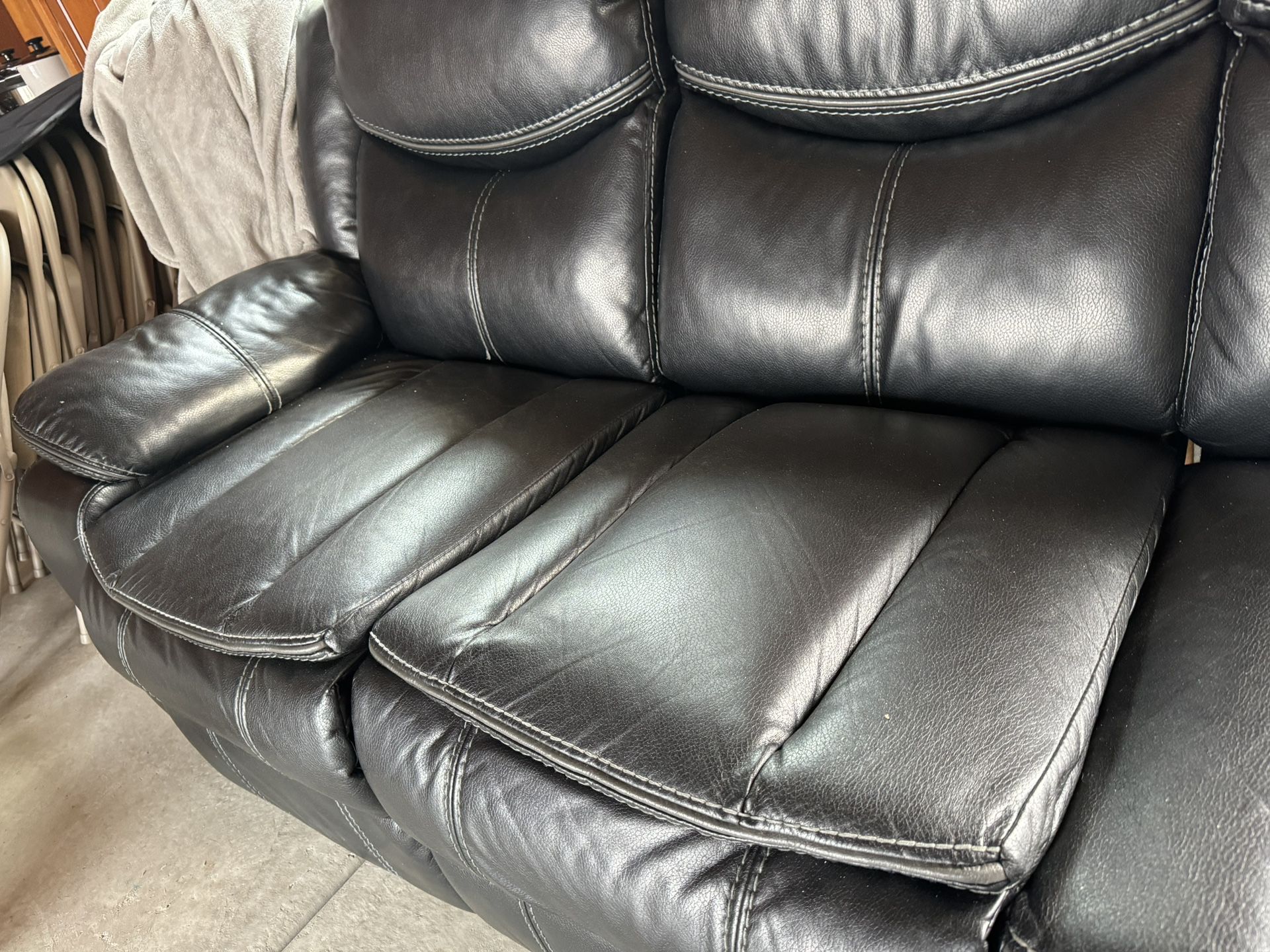 Black leather couch 