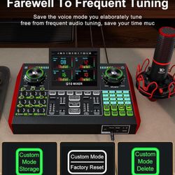 G10 Gaming Audio Mixer, Podcast Equipment, Live Sound Card for Streaming, Audio Interface, Sound Card/Board Condenser Microphone for TikTok Gaming Vid