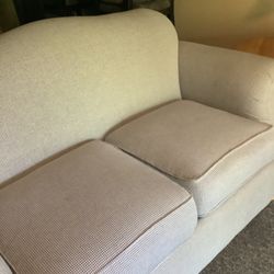 Off White Brocade Settee