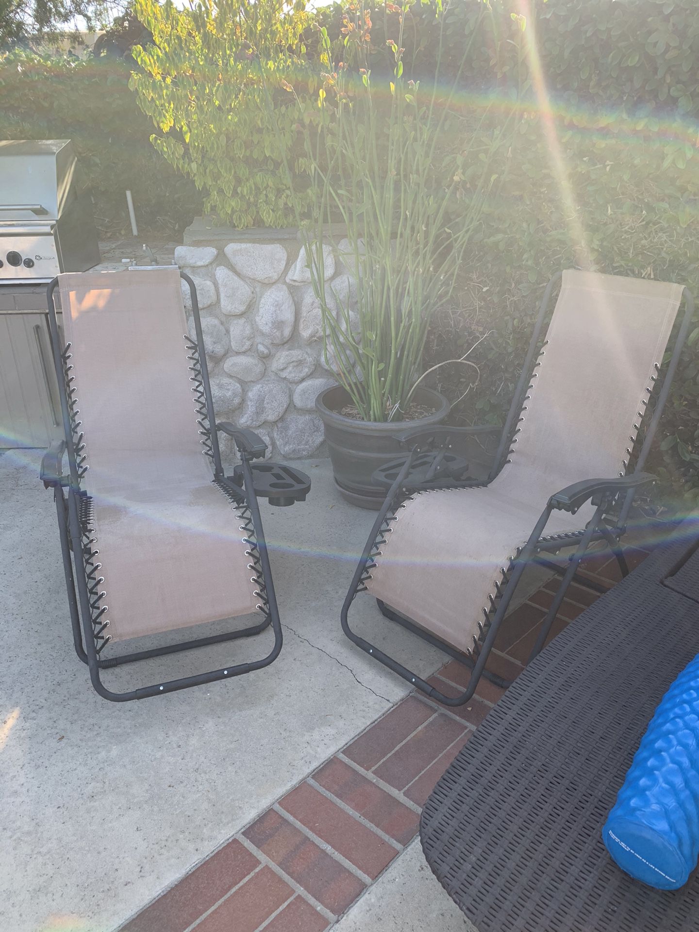 Pair of zero gravity chairs