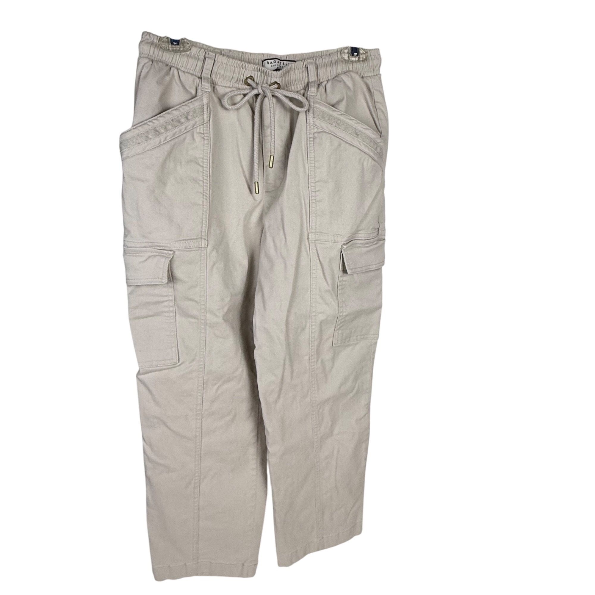 Bagatelle Women's Cargo Utility Crop Pants Pull-On Beige Size S