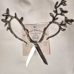 Silver Leaf Design Decorative Scissors
