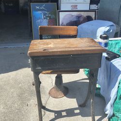 1925 Antique Kids Desk And Chair Amazing It's 100 Years Old  Must See