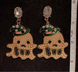 Halloween Ghost 'Boo' Drop Earrings