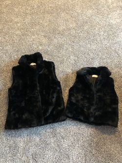 Mother Daughter Matching Fur Vests