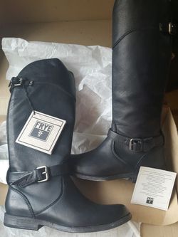 NEW Tall black leather Frye boots women’s size 6.5