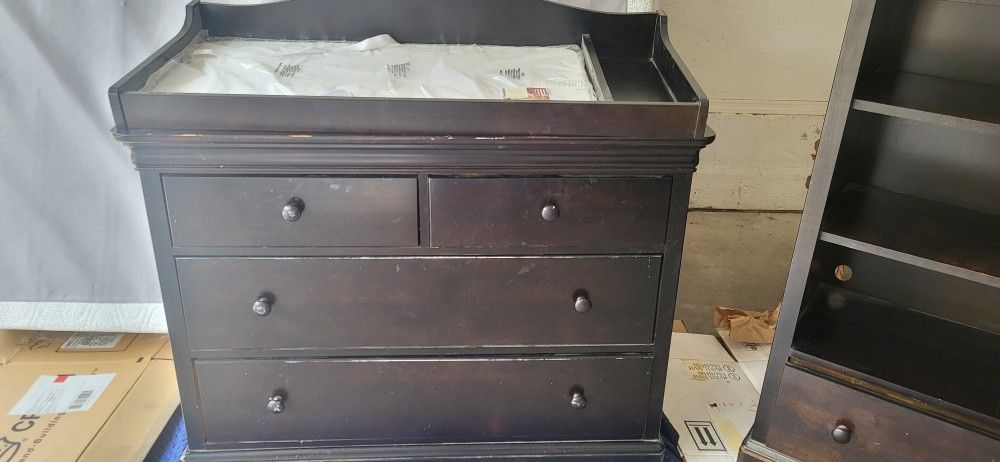 Children's Bedroom Set- Dresser/Changing Table And Bookcase