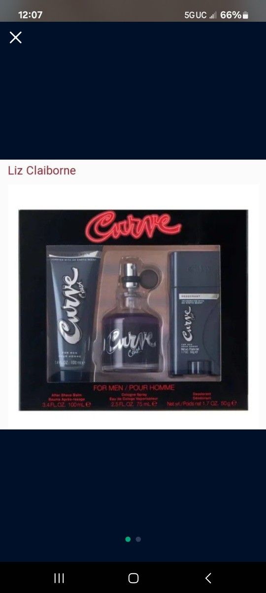 Liz Claiborne Curve Crush Cologne Gift Set for Men, 3 Pieces