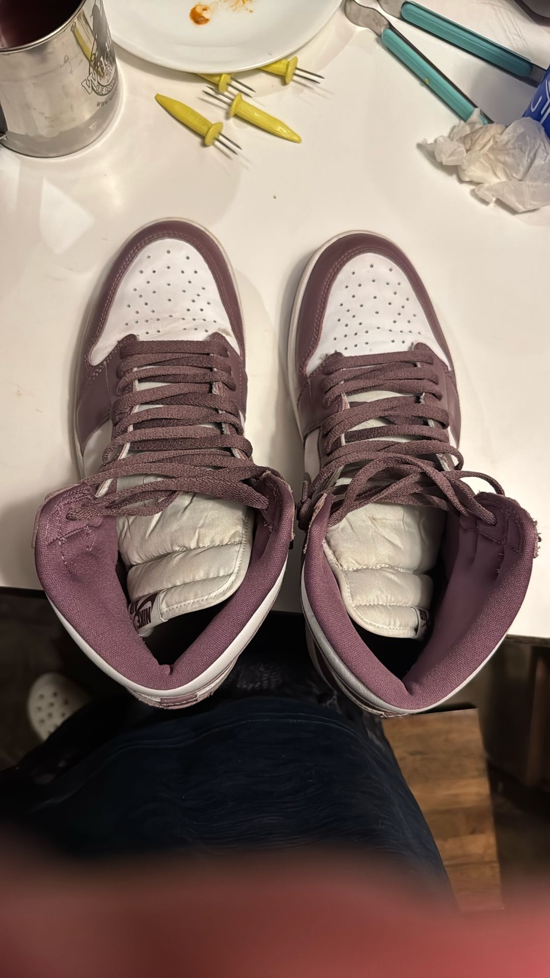 Nike Men's Air Jordan 1 High OG Shoes - White / Sky J Mauve