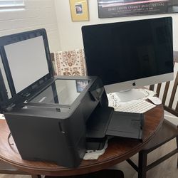 iMac Desktop with HP All-in-one Printer