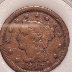 Penny 1847 Large Cent