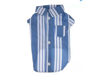 Blue & White Striped Dog Shirt