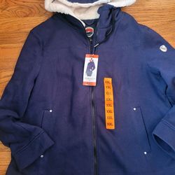 Brand New Women's Madison Adventure Navy Blue Coat With Fleece Lining XXL
