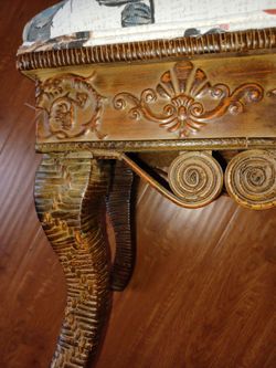 Imported Ornate Carved Metal bench seat, New Upholstered Decorative Covered llamas Footstool $50.