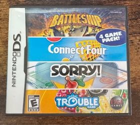 Nintendo DS 4 Pack Trouble Sorry Connect Four Battleship Game in Case just $7
