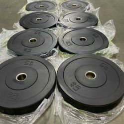 NEW Bumper Plates, Rubber Olympic Weights, Home Gym Weight Set, Folding Squat Rack, Adjustable FID Bench Press, Stall Mats, Rubber Flooring 