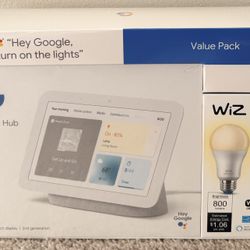 Google Nest Hub with Wiz smart bulb
