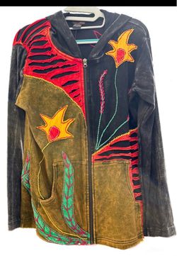 Boho Patchwork Zip-Up Hoodie Jacket