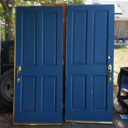 Two Hardwood Doors 1950s Can Be Used As French Or Singly $100 Each
