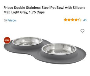 Cat (Or Other Pet) Dual Stainless Steel Bowls Thumbnail