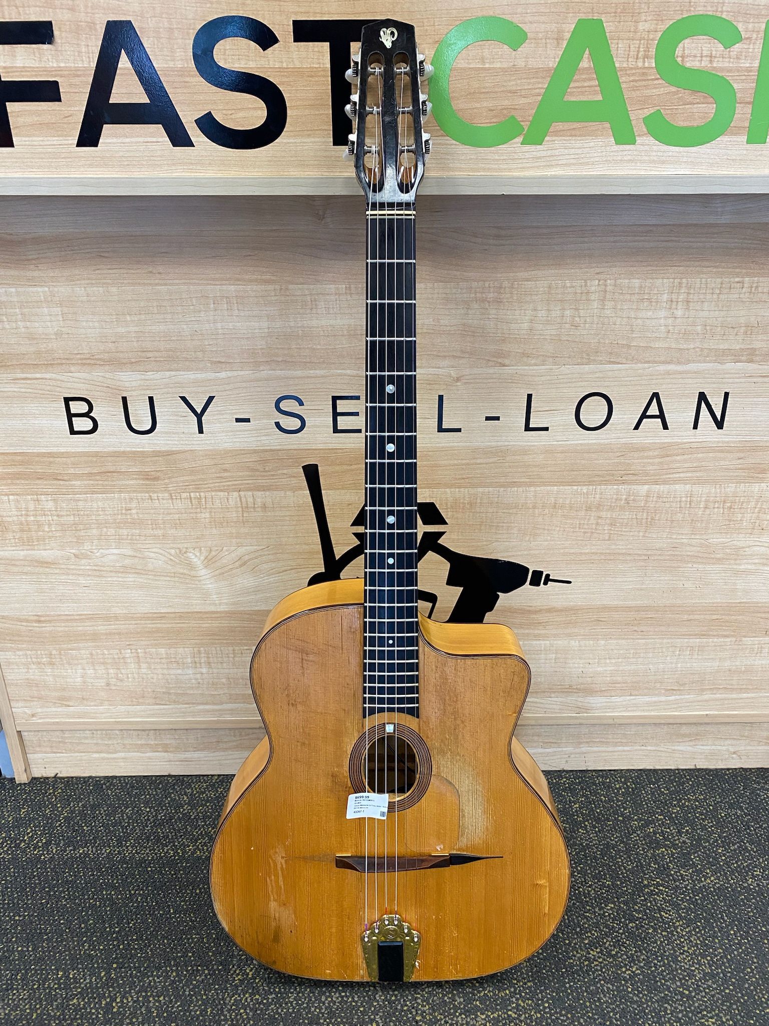 SELMER PETITE Manouche Guitare Manouche by Franc Belier Acoustic Electric Guitar - Bottom Cracked